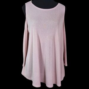 ⭐️Forever 21 Soft Pink Tunic Top With Open Shoulders Size L